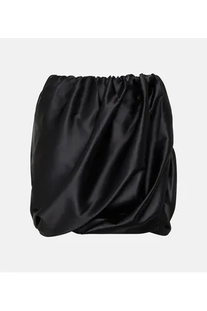 Ganni Ruched satin miniskirt