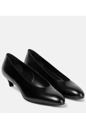 The Row Almond leather pumps