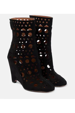 Alaïa AlaÃ¯a Vienne suede wedge ankle boots