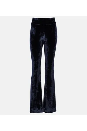GALVAN Sculpted high-rise velvet straight pants