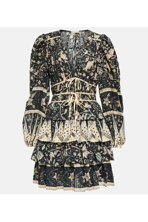 ULLA JOHNSON Nina printed cotton-blend minidress