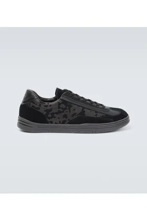 Stone Island S0101 leather and canvas sneakers