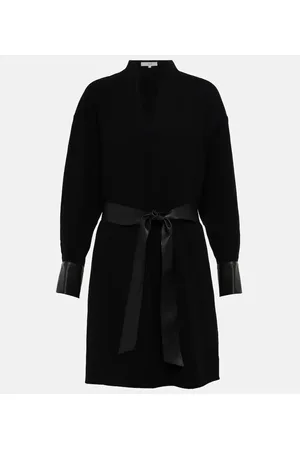 Vince Faux leather-trimmed minidress