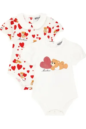 Moschino Baby Teddy Bear set of 2 cotton jersey onesies