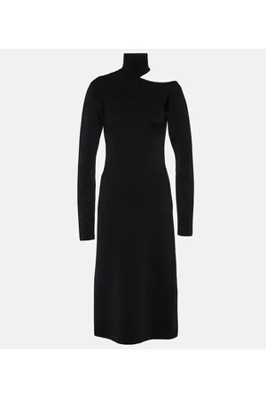 Salvatore Ferragamo Mockneck jersey midi dress