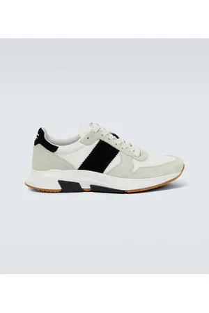 Tom Ford Jagga suede-trimmed sneakers