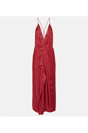 Simkhai Carmine snake-print satin maxi dress