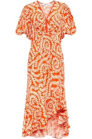 Diane von Furstenberg Madrid printed crÃªpe midi dress
