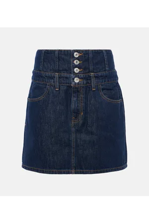 RE/DONE Corset denim high-rise miniskirt