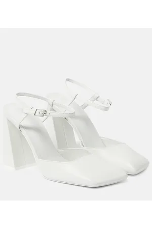 Amina Muaddi Charlotte 95 leather pumps