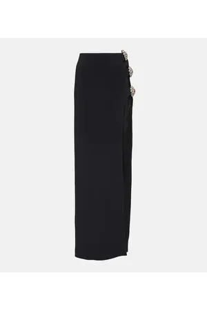 DAVID KOMA Crystal-embellished cutout maxi skirt