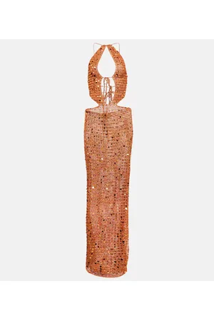 AYA MUSE Morel cutout sequined maxi dress