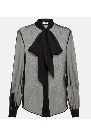 Saint Laurent LavalliÃ¨re silk blouse