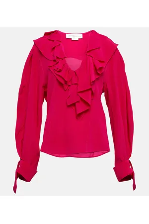 Victoria Beckham Ruffled silk crÃªpe de chine blouse