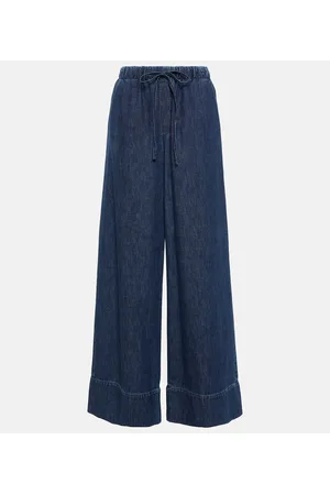 VALENTINO High-rise chambray wide-leg jeans
