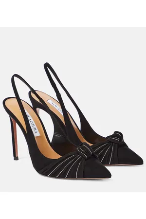 Aquazzura Atelier embellished suede slingback pumps