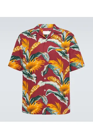 Maison Margiela Printed linen and cotton bowling shirt