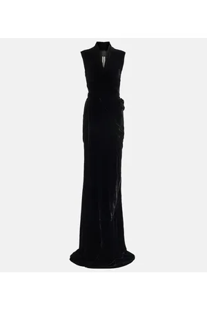 Rick Owens Wrap velvet maxi gown