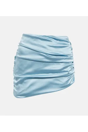 Alessandra Rich Asymmetric ruched satin miniskirt