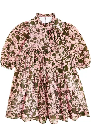PAADE Bow-detail floral cotton chiffon dress