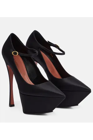 Amina Muaddi Yigit satin platform pumps