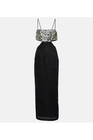 Staud Jada embellished linen maxi dress