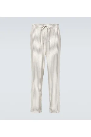 LE KASHA Striped silk straight pants