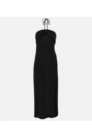 MAGDA BUTRYM Pearl-detail halterneck midi dress