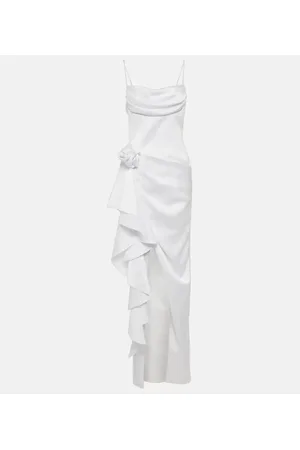 Rasario Floral-appliquÃ© satin gown