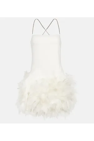 The Attico Fujiko feather-trimmed minidress