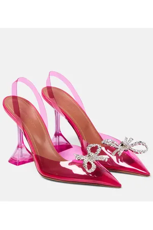Amina Muaddi Rosie embellished PVC slingback pumps