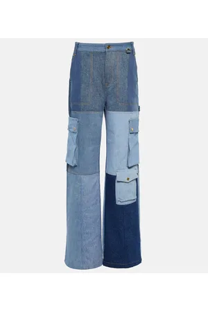 Marine Serre Monogram high-rise wide-leg jeans