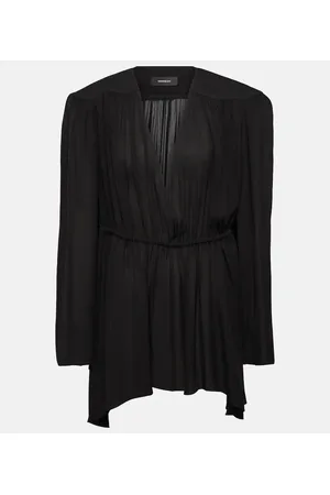 WARDROBE.NYC Asymmetric silk minidress