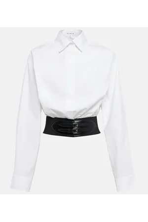 Alaïa AlaÃ¯a Belted cotton poplin shirt