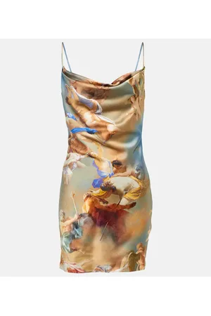 Balmain Printed satin minidress
