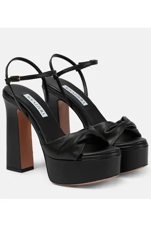Aquazzura Twist Plateau 120 leather platform sandals