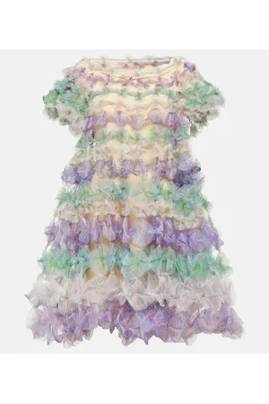 SUSAN FANG Tiered off-shoulder tulle midi dress