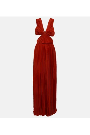 Chloé ChloÃ© Cutout pleated silk chiffon gown