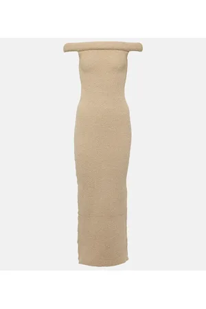 Totême Knitted off-shoulder midi dress