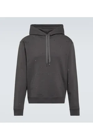 VALENTINO Rockstud cotton jersey hoodie