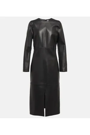 Totême Paneled leather midi dress