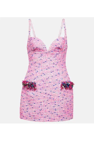 AREA Embellished bouclÃ© minidress