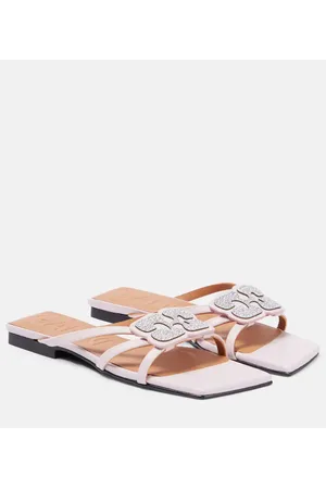 Ganni Embellished faux leather sandals