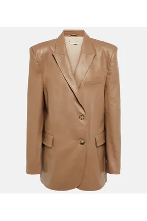 The Mannei Greenock single-breasted leather blazer