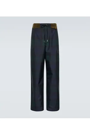 SACAI Tartan taffeta straight pants
