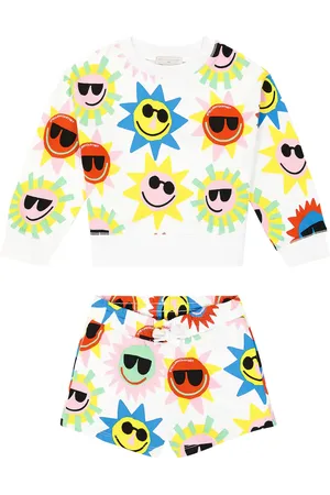 Stella McCartney Printed cotton fleece sweatshirt and shorts set