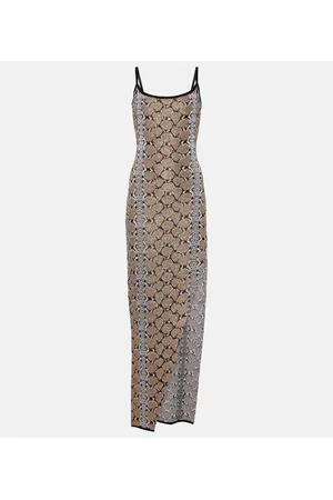Balmain Snake-print maxi dress