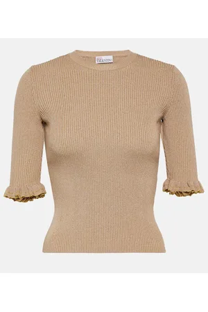RED Valentino Ribbed-knit wool-blend top