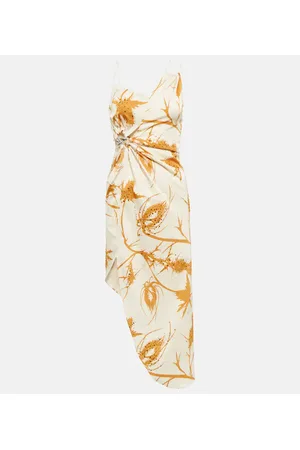 JACQUES WEI Asymmetric printed midi dress