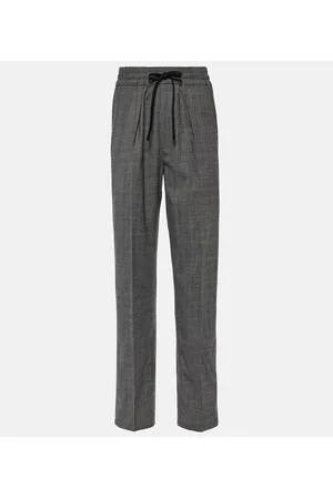 Marant Etoile Priska checked high-rise wool pants